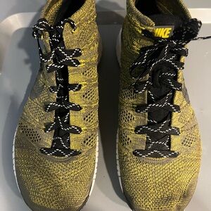 Nike Black and Yellow Knit Sneakers